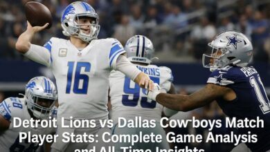 detroit lions vs dallas cowboys match player stats