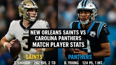 new orleans saints vs carolina panthers match player stats