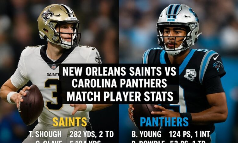 new orleans saints vs carolina panthers match player stats